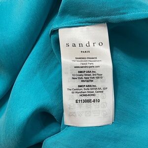 NWT SANDRO Elegant Teal All Silk Top